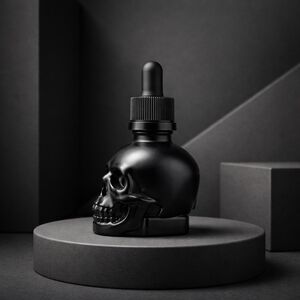 Black Skull Dropper Bottle. NEW